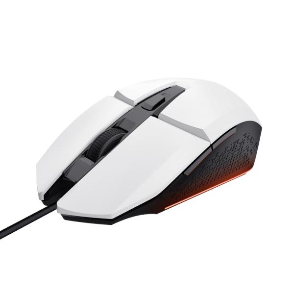 TRUST GXT 109 FELOX/ Herná/ Optická/ Pre pravákov/ 6 400 DPI/ Drôtová USB/ Biela 
