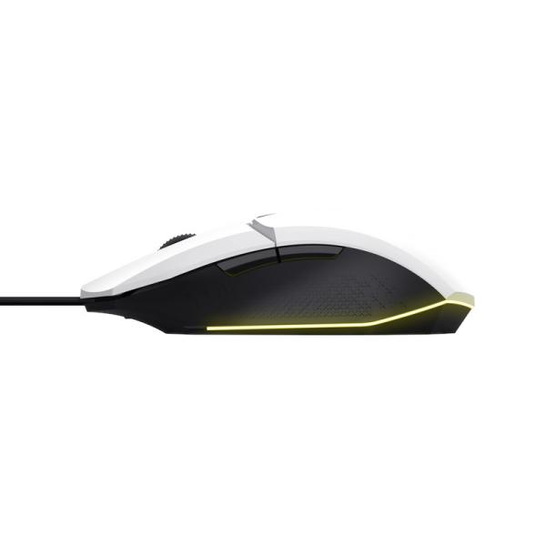 TRUST GXT 109 FELOX/ Herná/ Optická/ Pre pravákov/ 6 400 DPI/ Drôtová USB/ Biela 