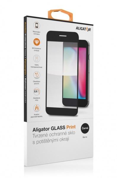 Aligator ochranné tvrzené sklo GLASS PRINT, Samsung Galaxy A14 4G/ 5G, černá, celoplošné lepení