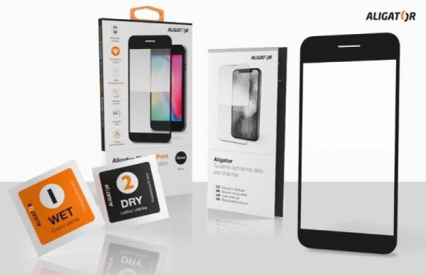 Aligator ochranné tvrzené sklo GLASS PRINT, Xiaomi Redmi A2, černá, celoplošné lepení 
