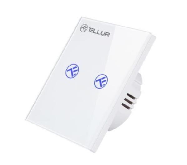 Tellur WiFi Smart Spínač, 2 porty, 1800W, 10A biely