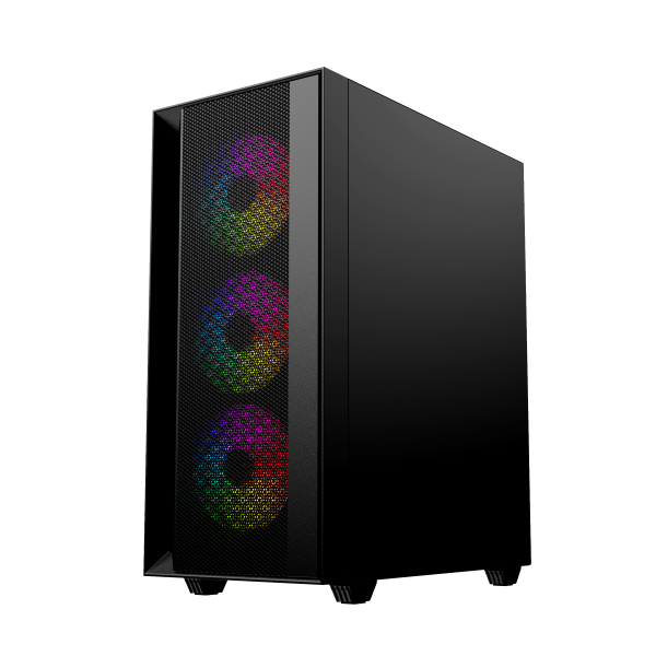 Gembird Fornax 4000 ARGB/ Midi Tower/ Transpar./ Čierna 