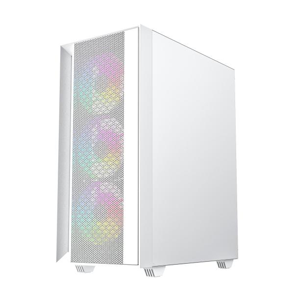 Gembird Fornax 4000 ARGB/ Midi Tower/ Transpar./ Biela 