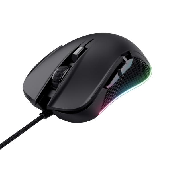 TRUST GXT 922 YBAR/ Herná/ Optická/ Pre pravákov/ 7 200 DPI/ Drôtová USB/ Čierna 