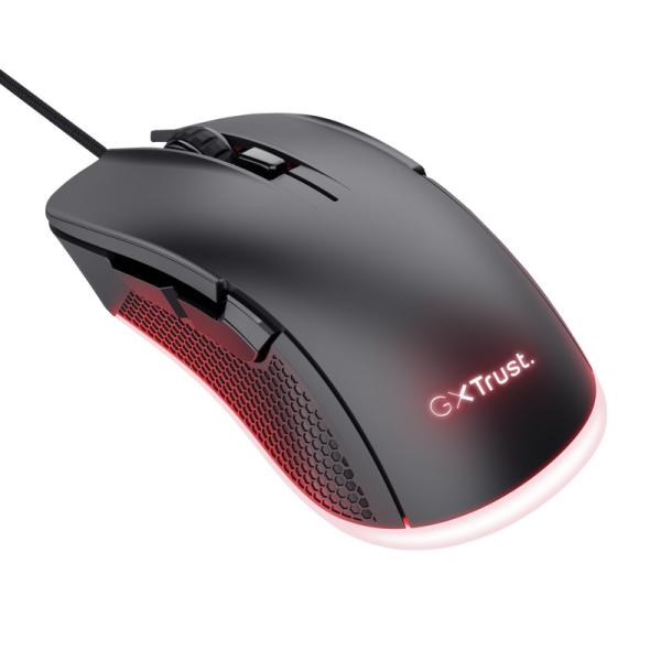 TRUST GXT 922 YBAR/ Herná/ Optická/ Pre pravákov/ 7 200 DPI/ Drôtová USB/ Čierna 