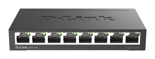 D-Link DGS-108 kovový 8-port 10/ 100/ 1000 Switch