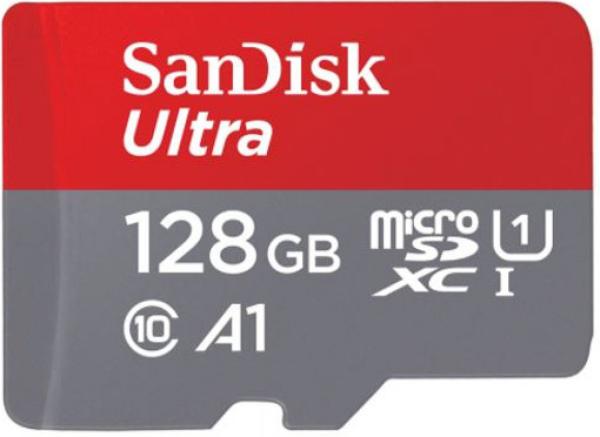 SanDisk MicroSDXC karta 128GB Ultra (140 MB/ s, A1 Class 10 UHS-I) + adaptér