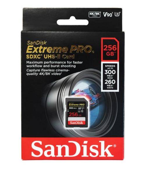 SanDisk Extreme PRO/ SDXC/ 256GB/ 300MBps/ UHS-II U3 / Class 10