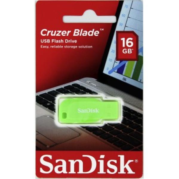 SanDisk Cruzer Blade/ 16GB/ USB 2.0/ USB-A/ Zelená 