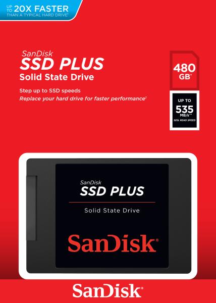 Sandisk Plus/ 480GB/ SSD/ 2.5"/ SATA/ Černá/ 3R 