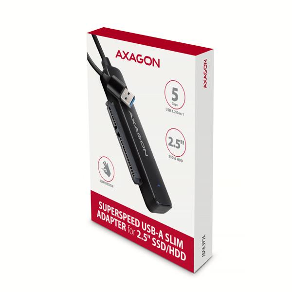 AXAGON ADSA-FP2A, USB-A 5Gbps - SATA 6G 2.5" SSD/ HDD SLIM adaptér 
