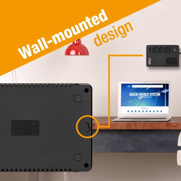 FSP UPS ECO 800 FR, 800 VA / 480 W, USB, RJ45, line interactive 