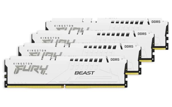 Kingston FURY Beast/ DDR5/ 128GB/ 5600MHz/ CL40/ 4x32GB/ White 