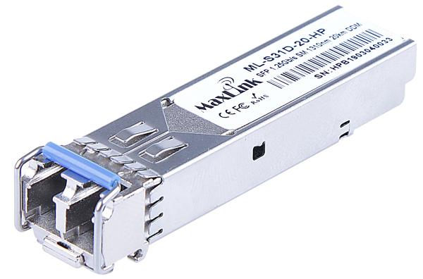 MaxLink 1.25G SFP HP modul, SM, 1310nm, 20km, 2x LC konektor, DDM, HP kompatibilní