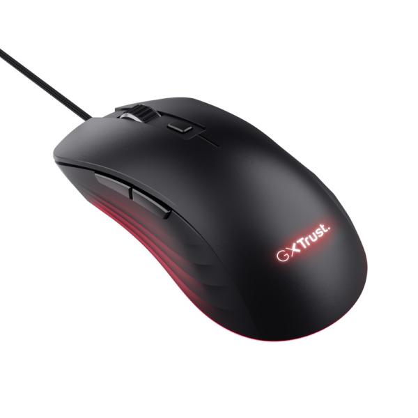 Trust GXT924 YBAR+/ Herná/ Optická/ Pre pravákov/ 25 600 DPI/ Drôtová USB/ Čierna 
