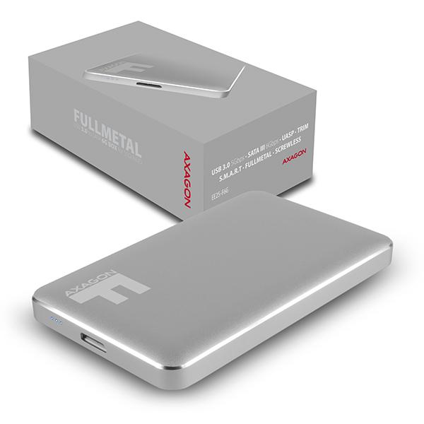AXAGON EE25-F6G, USB3.0 - SATA 6G 2.5" FULLMETAL externý box, titánovo šedý