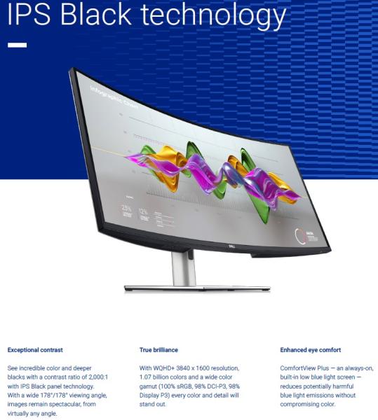 Dell UltraSharp/ U3824DW/ 37, 52"/ IPS/ QHD+/ 60Hz/ 8ms/ Black/ 3R 
