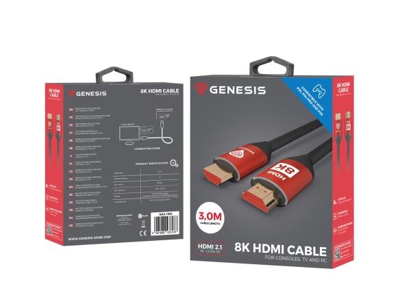 Genesis kábel HDMI M/ M V2.1 3M 8K pre PS5/ PS4 