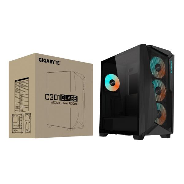 GIGABYTE C301 GLASS/ Midi Tower/ Transpar./ Čierna 