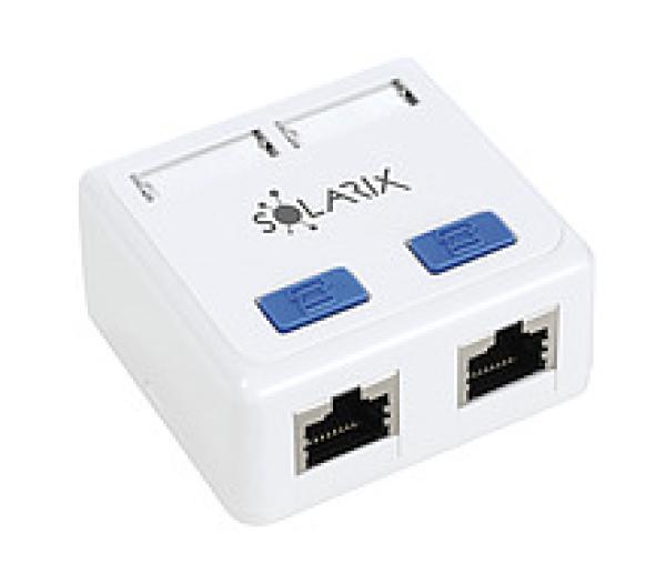 Zásuvka Solarix CAT5E STP 2 x RJ45 na omietku biela