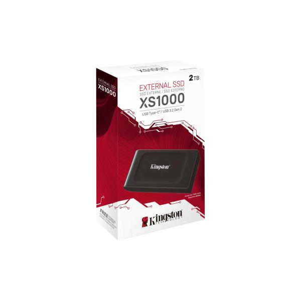 Kingston XS1000/ 2TB/ SSD/ Externý/ Čierna/ 5R 
