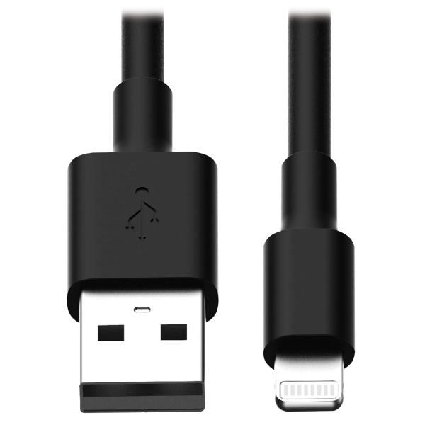 Tripplite Kábel USB-A 2.0/ Lightning Synch/ Nabíjanie, MFi Certified, Samec/ Samec, čierna, 0.3m, 10ks