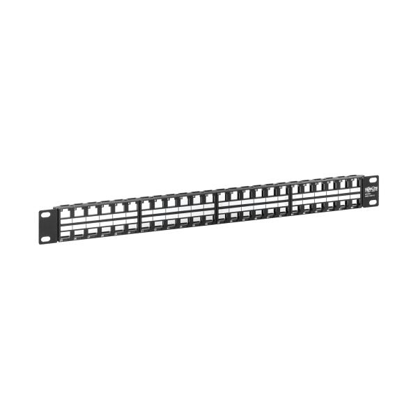 Tripplite Patch Panel 48-Port 1U Rack Netienený, Keystone/ Multimedia, RJ45 Ethernet, USB, HDMI, Cat5e/ 6