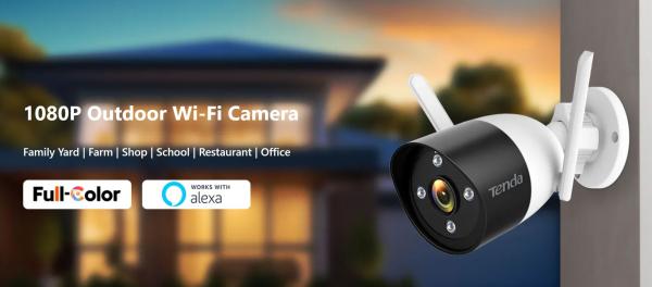 Tenda RT3 - Vonkajšie IP66 Wi-Fi FullHD kamera, nočné LED, dvojcestné audio, detekcia pohybu, CZ app 
