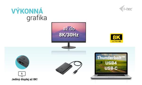 i-tec USB-C Dual 4K/ 60Hz (single 8K/ 30Hz) HDMI Video Adapter 