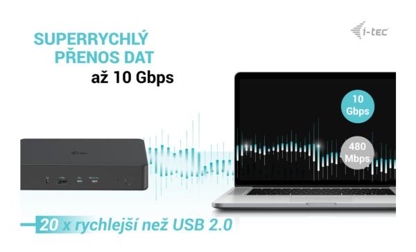 i-tec USB 3.0/ USB-C/ Thunderbolt 3 Professional Dual 4K Display Docking Station Gen2, PD 100W 