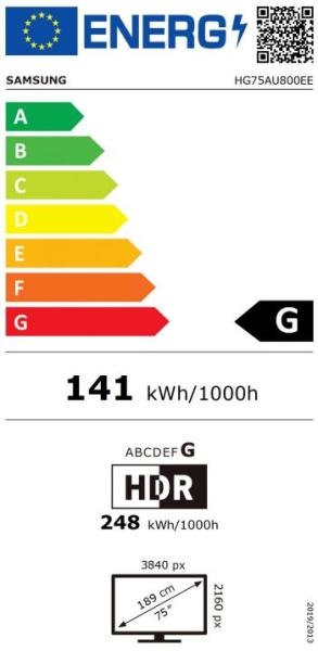 75" LED-TV Samsung 75AU8000 HTV 