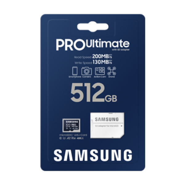 Samsung PRO Ultimate/ micro SDXC/ 512GB/ 200MBps/ UHS-I U3 / Class 10/ + Adaptér/ Modrá 