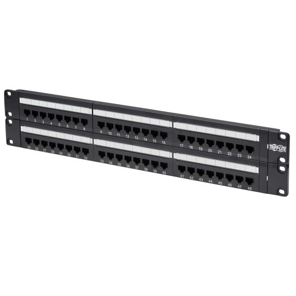 Tripplite Patch panel pro montáž do racku 2U, 48x Cat6/ Cat5 568B, RJ45 Ethernet 