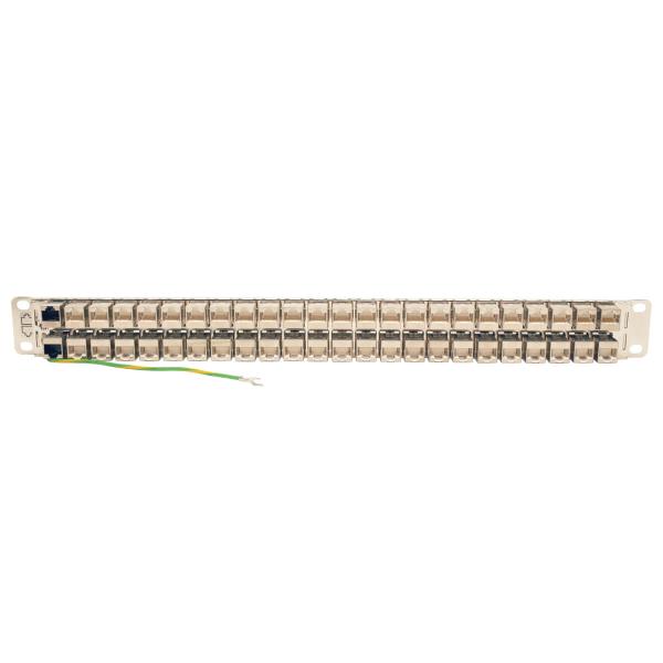 Tripplite Patch panel priechodný STP tienený pre montáž do racku 1U, 48x Cat6a, RJ45 Ethernet 