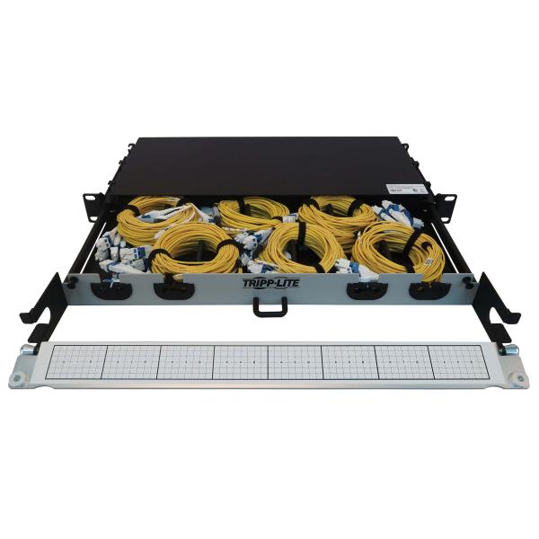 Tripplite Patch panel 1U, 6x (4x Duplex M/ M LC/ LC) 8F Trunk Cables, OS2 Singlemode, 10m 