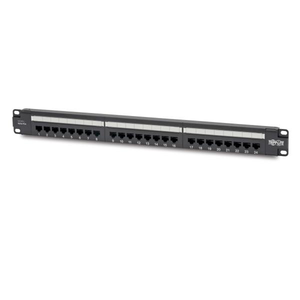 Tripplite Patch panel pre montáž do racku 1U, 24xCat6 PoE+ Compliant, 110/ Krone, 568A/ B, RJ45 Ethernet