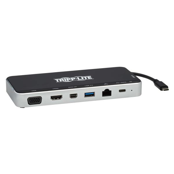 Tripplite Dokovací stanice USB-C/ 3x displej, HDMI 4K, mDP, VGA, USB3.2 G1, USB-A/ C, GbE, 60W nabíjení