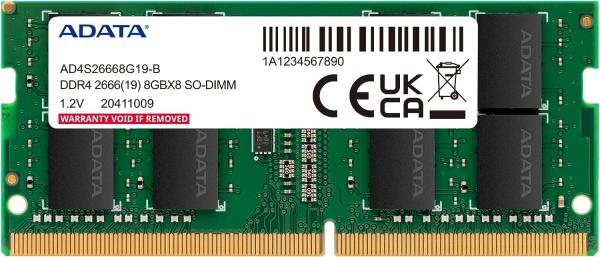Adata/ SO-DIMM DDR4/ 8GB/ 2666MHz/ CL19/ 1x8GB