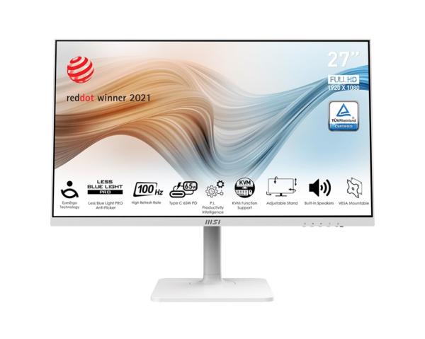 MSI Modern/ MD272XPW/ 27"/ IPS/ FHD/ 100Hz/ 1ms/ White/ 3R