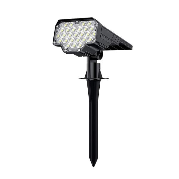 Vonkajšie solárne LED svetlo VIKING D26/ 650lm/ 2200mAh/ 3 režimy/ IP65/ inštalácia-zem i stenu