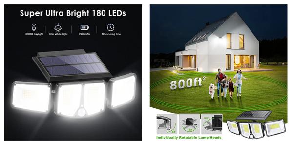 Viking venkovní solární LED světlo S180 s pohybovým senzorem 