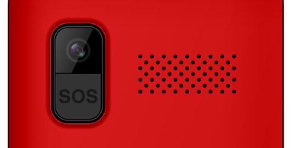 EVOLVEO EasyPhone XO, mobilný telefón pre seniorov s nabíjacím stojanom (červená farba) 
