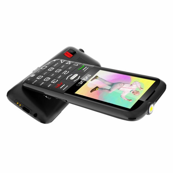 EVOLVEO EasyPhone XO, mobilný telefón pre seniorov s nabíjacím stojanom (čierna farba) 
