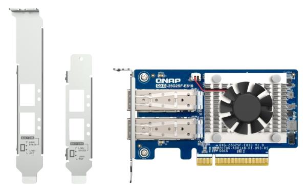 QNAP QXG-25G2SF-E810 - 2x 25GbE SFP28, PCIe Gen3 x8 