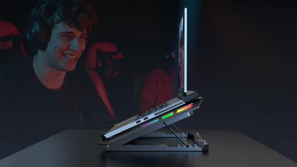 EVOLVEO Ania 16, chladiaca podložka pod notebook, 5x ventilátor, RGB podsvietenie 