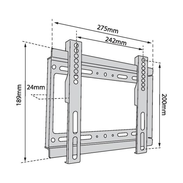TB TV wall mount TB-250 až 42", 40kg max VESA 200x200 