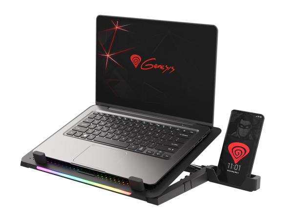 Chladiaca podložka pre NB Genesis Oxid 450 RGB do 15.6", hliníkové telo 
