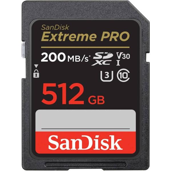 SanDisk Extreme PRO/ SDXC/ 512GB/ 200MBps/ UHS-I U3 / Class 10/ Černá