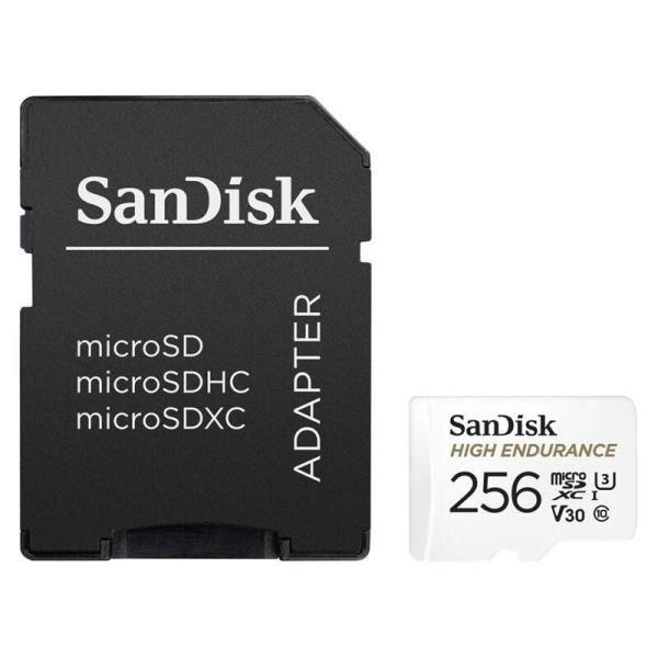 SanDisk MicroSDXC karta 256GB High Endurance (R:100/ W:40 MB/ s,  Class 10,  U3 V30) + adaptér