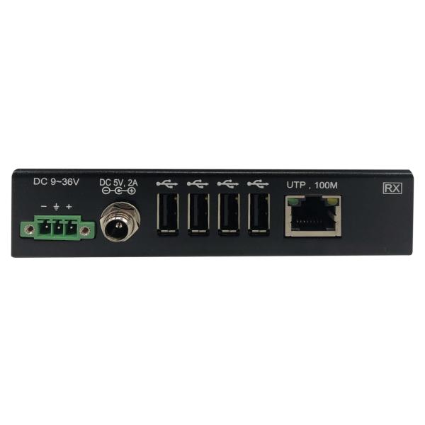 Tripplite Extender, 4-port USB 2.0 přes Cat6, ESD ochrana, PoC, průmyslový, možnost montáže, 100mm 